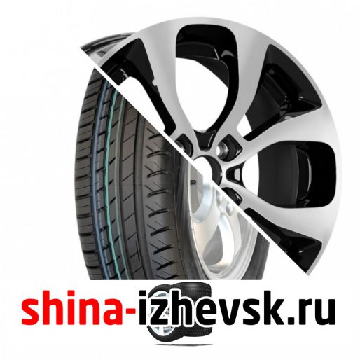 Колесо в сборе Viatti Strada (V-130) 205/55 R16 V 91 + СКАД KL-296 6xR16 4×100 ET41 DIA60.1 Черный глянцевый с полированной лицевой поверхностью в Ижевске